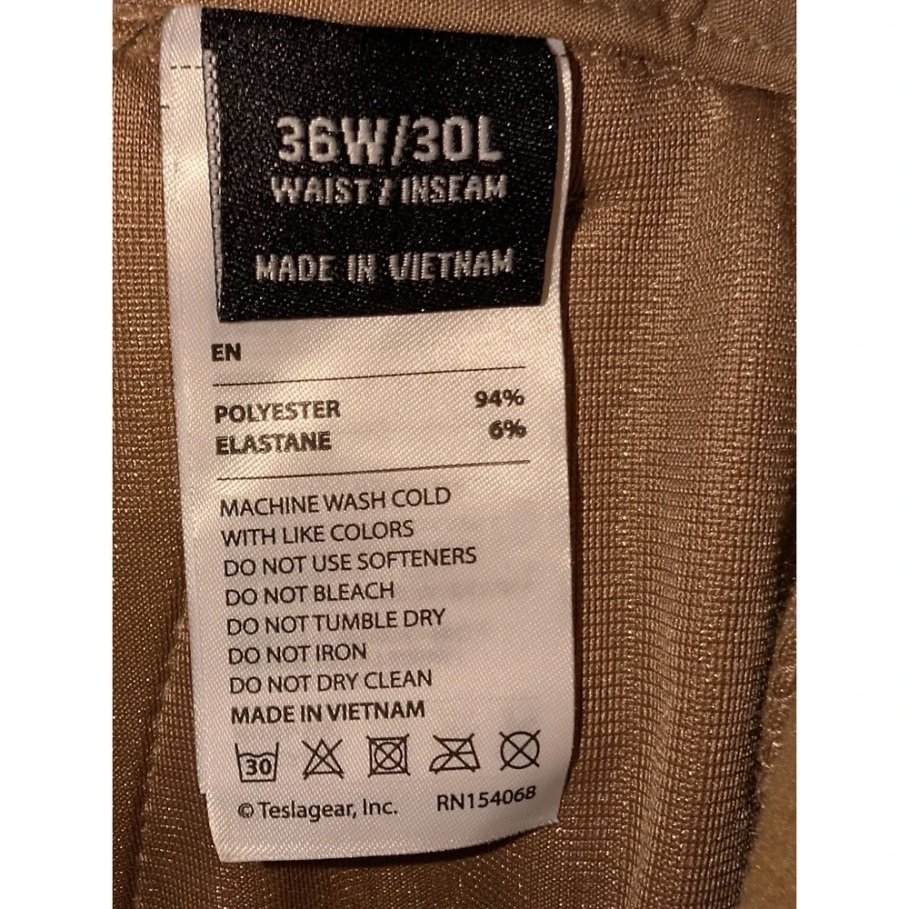 CQR NWT Men's Winter Tactical Pants Coyote Tan Size 36X 30 Polyester - Picture 8 of 9
